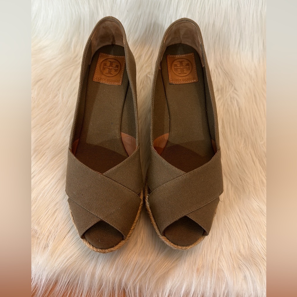 Tory Burch Canvas Wedge Sandals